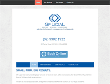 Tablet Screenshot of gplegal.com.au